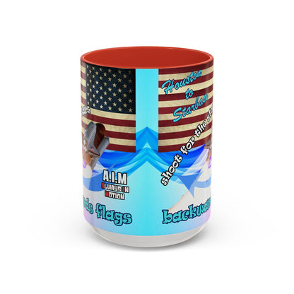 shoot for the stars - Accent Mug (light blue-pink wave)