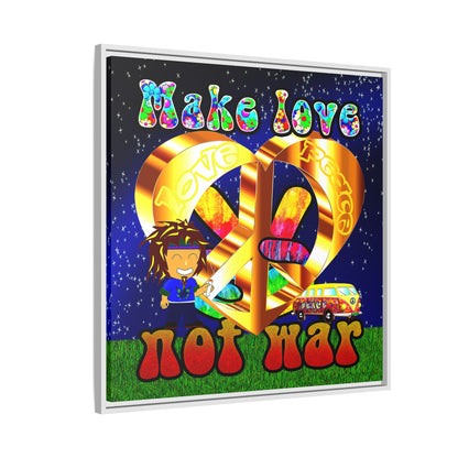love peace - framed canvas art ('snoops' background)