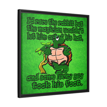 turtle race - framed canvas art (green turf)