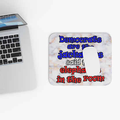 donkeys and elephants - Mouse Pad (Rectangle) (white marble)
