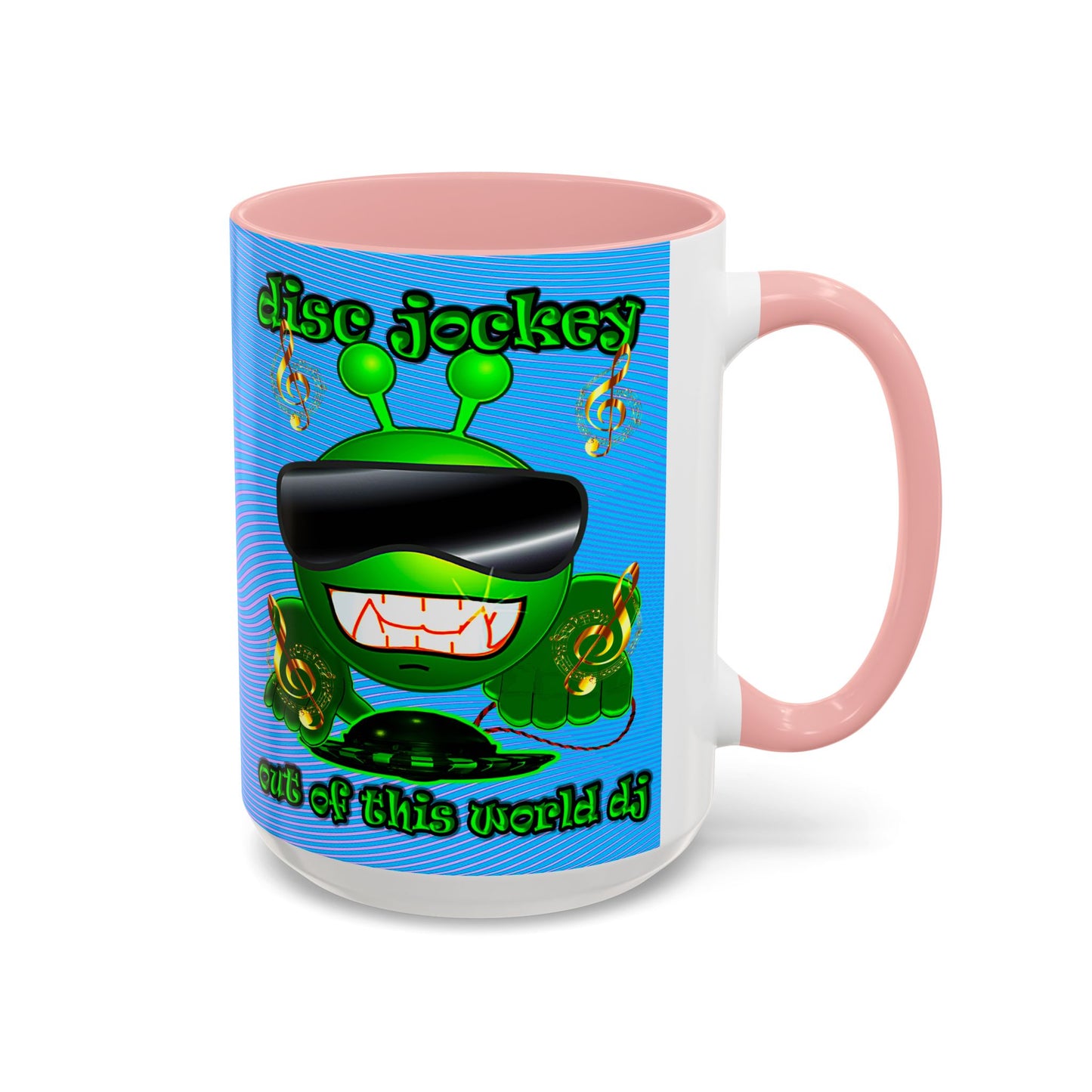 disc jockey - Accent Mug (light blue-purple wave)