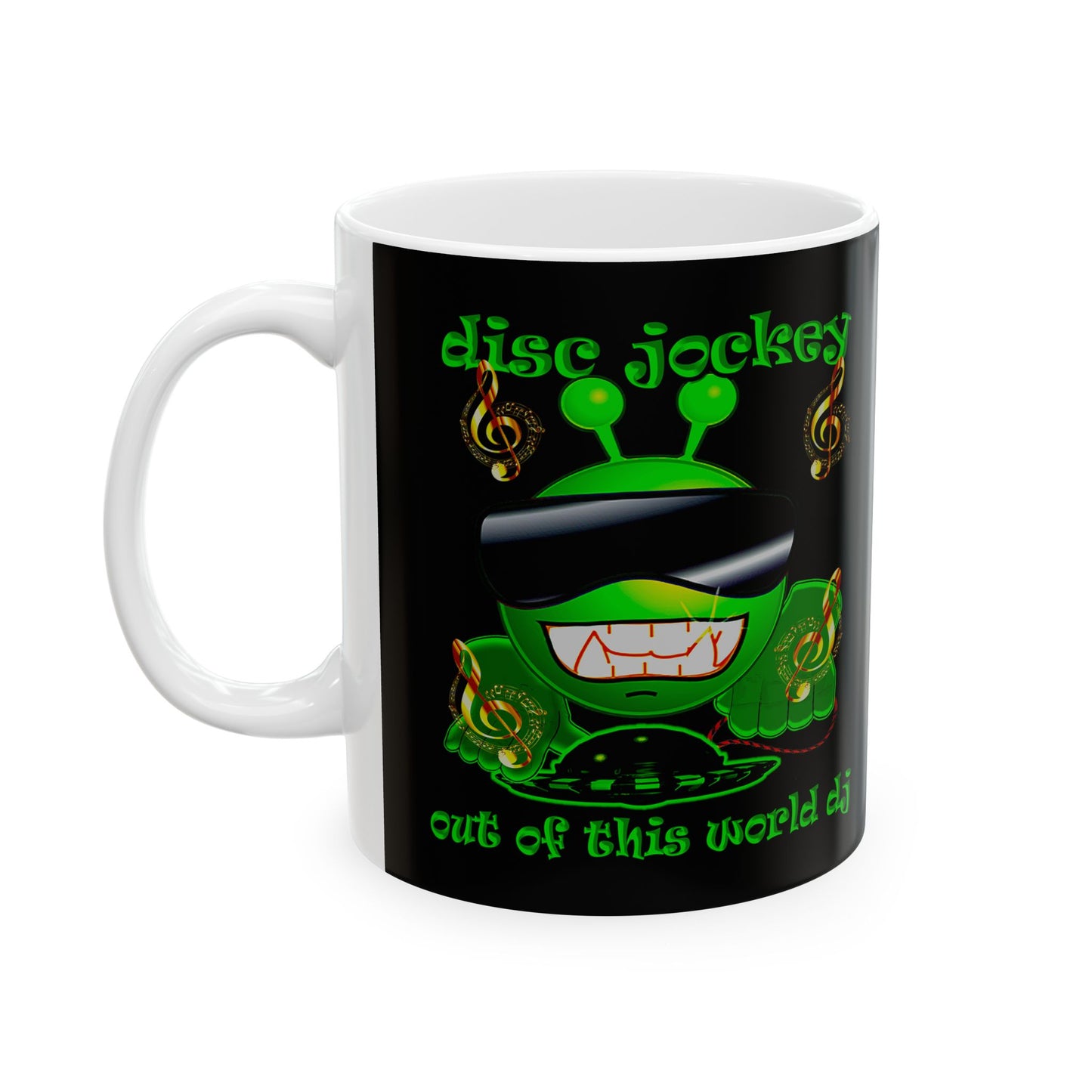disc jockey - White Mug (black)