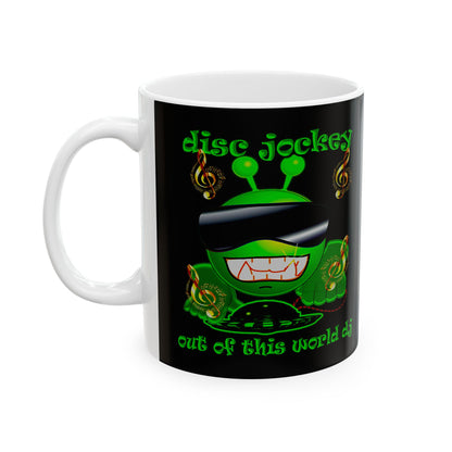disc jockey - White Mug (black)