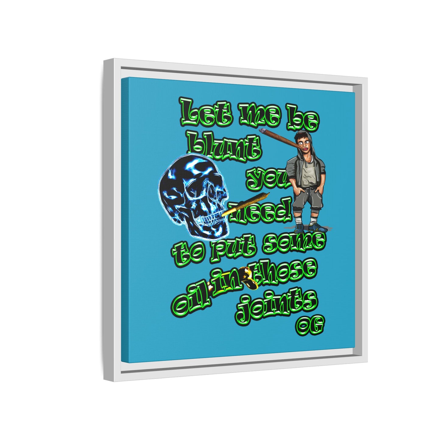og - framed canvas art (turquoise)