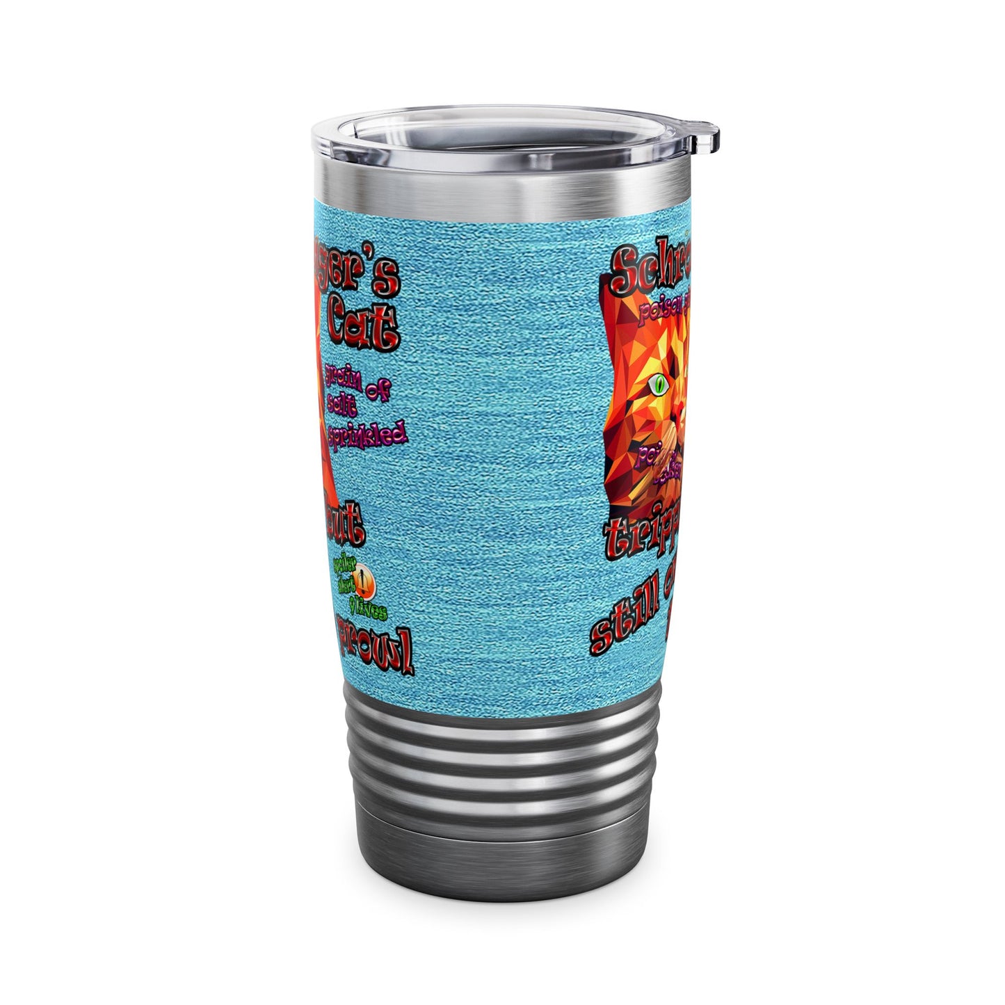schrodinger's cat - Ringneck Tumbler, 20oz (faded blue)