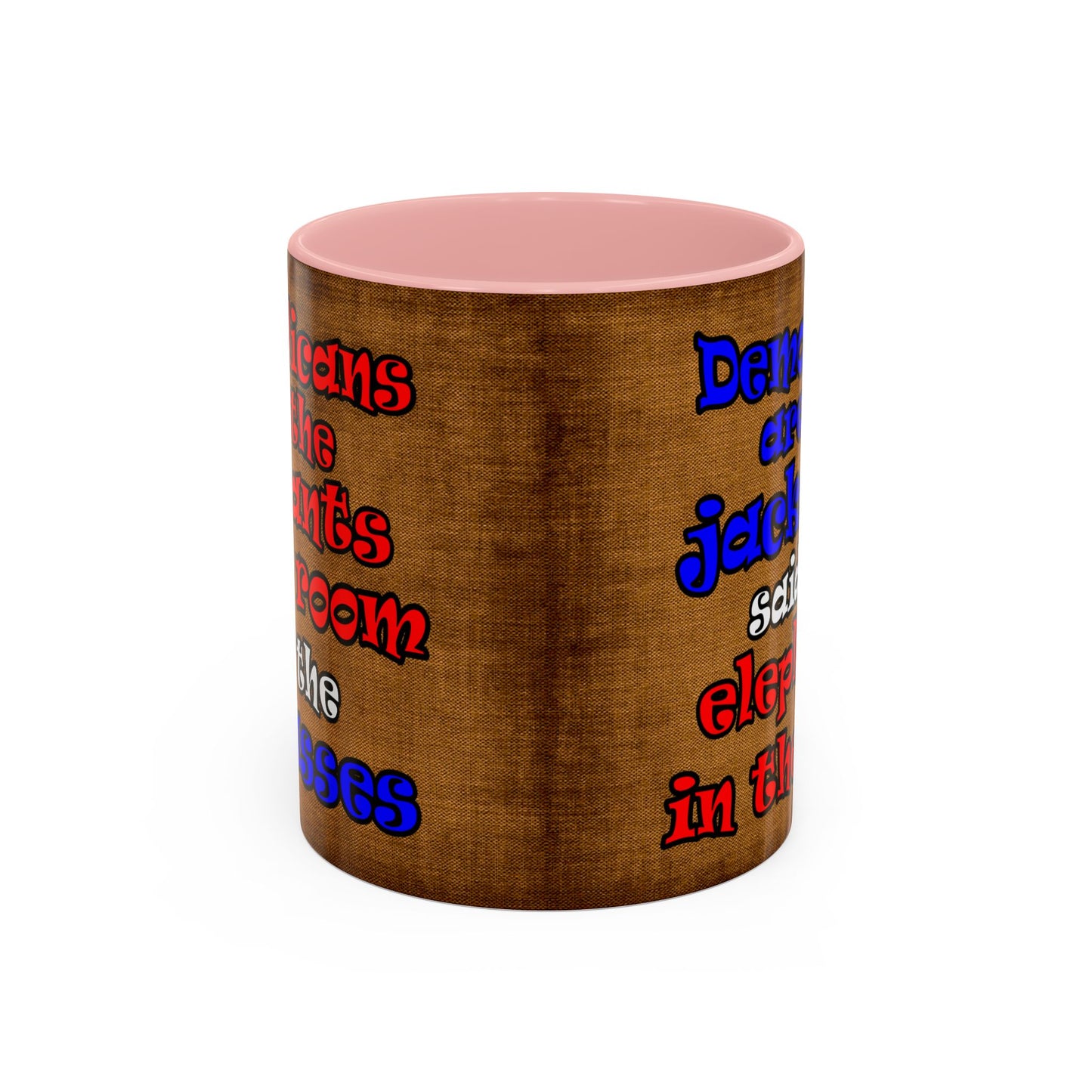 donkeys and elephants - Accent Mug (brown papyrus)