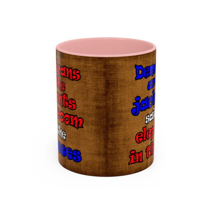 donkeys and elephants - Accent Mug (brown papyrus)