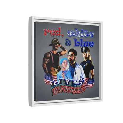 rw&b lives matter - framed canvas art (grey-light grey)