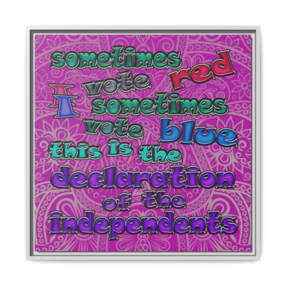 declaration of the independents - framed canvas art (pink swirl)