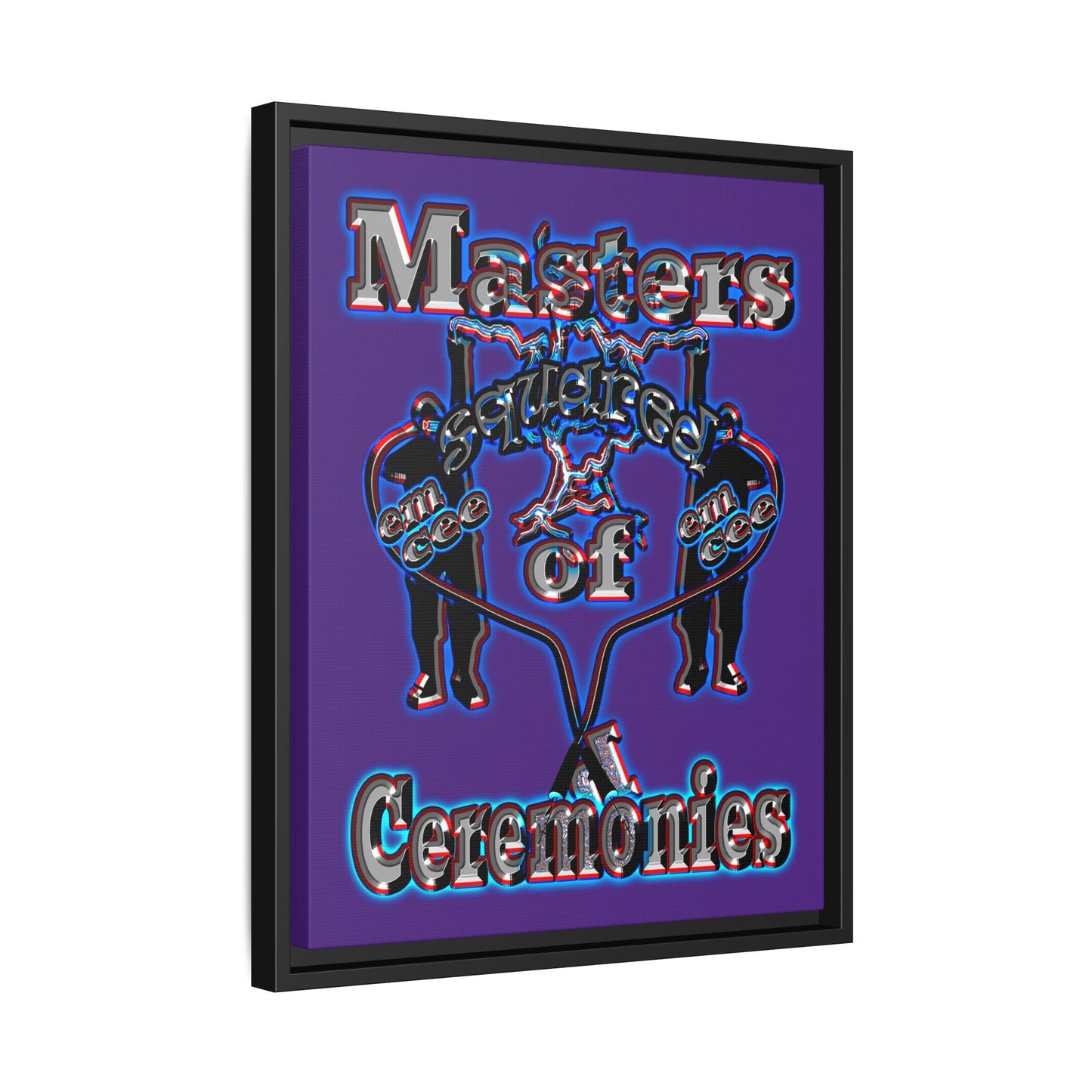 em cee squared - framed canvas art (purple)