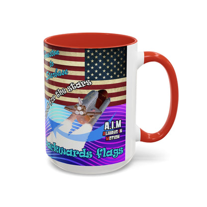 shoot for the stars - Accent Mug (purple wave)