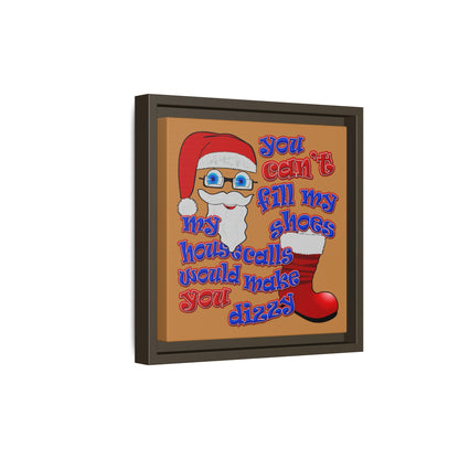 santa's shoes - framed canvas art (light brown)