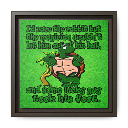 turtle race - framed canvas art (green turf)