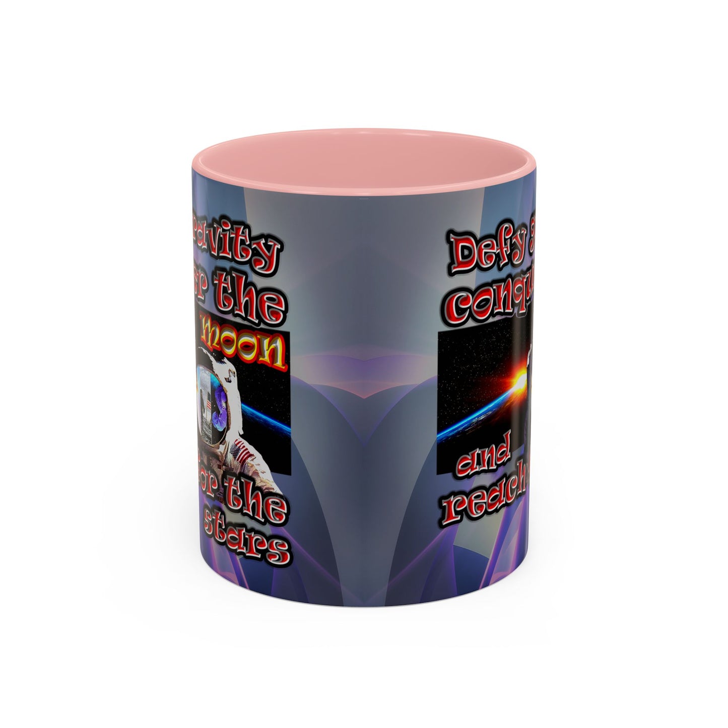 defy conquer reach - Accent Mug (grey-pink wave)