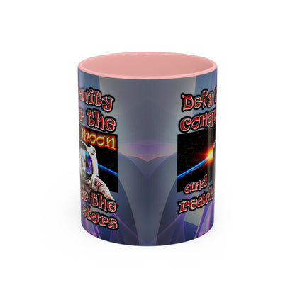 defy conquer reach - Accent Mug (grey-pink wave)