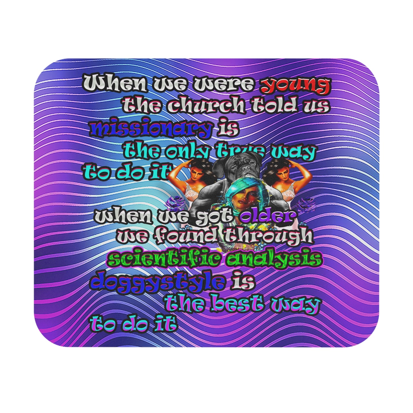 doggystyle - Mouse Pad (Rectangle) (purple wave)