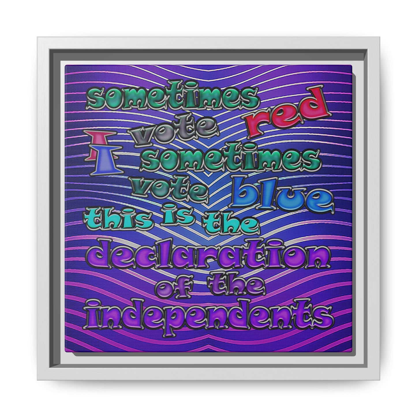 declaration of the independents - framed canvas art (purple wave)