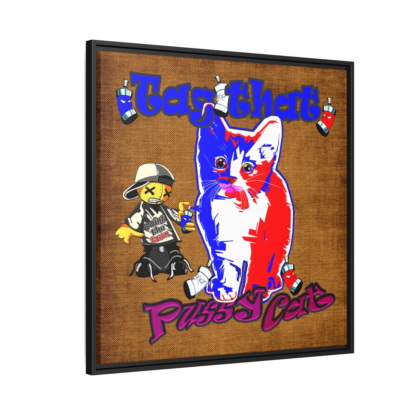 tag that - framed canvas art (brown papyrus)