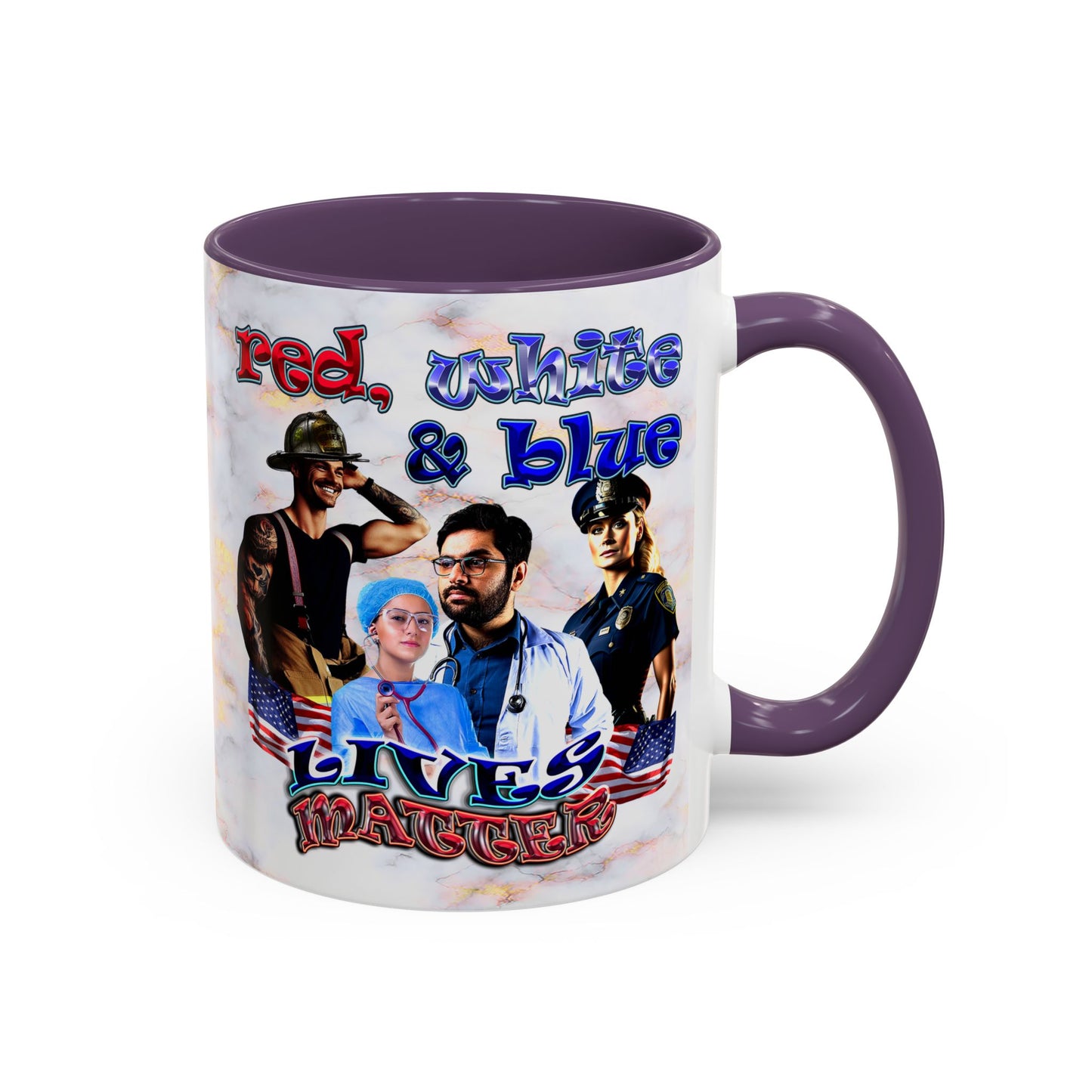 rw&b lives matter - Accent Mug (white marble)