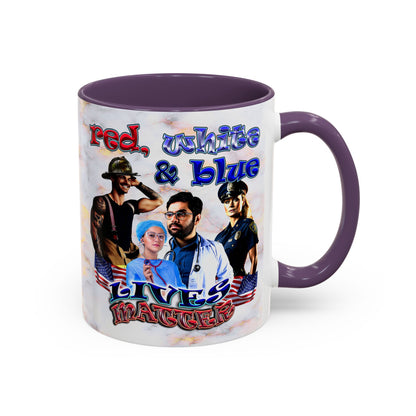 rw&b lives matter - Accent Mug (white marble)