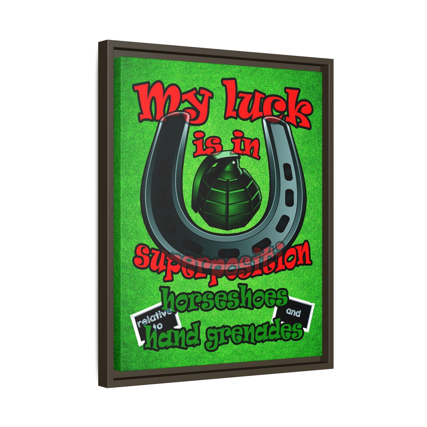 my luck - framed canvas art (green turf)