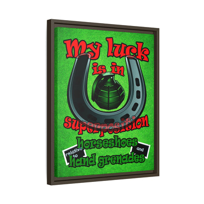 my luck - framed canvas art (green turf)