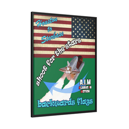 shoot for the stars - framed canvas art (dark green)