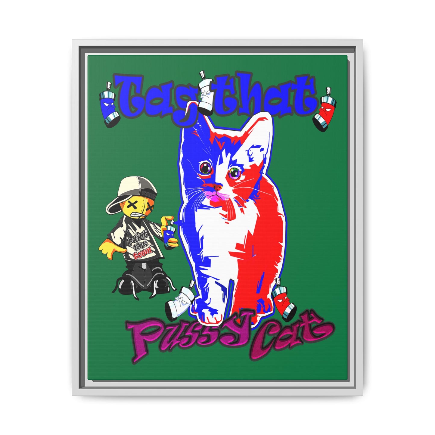 tag that - framed canvas art (dark green)