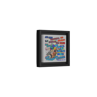 drop the beat - framed canvas art (light grey)