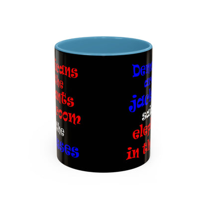 donkeys and elephants - Accent Mug (black)