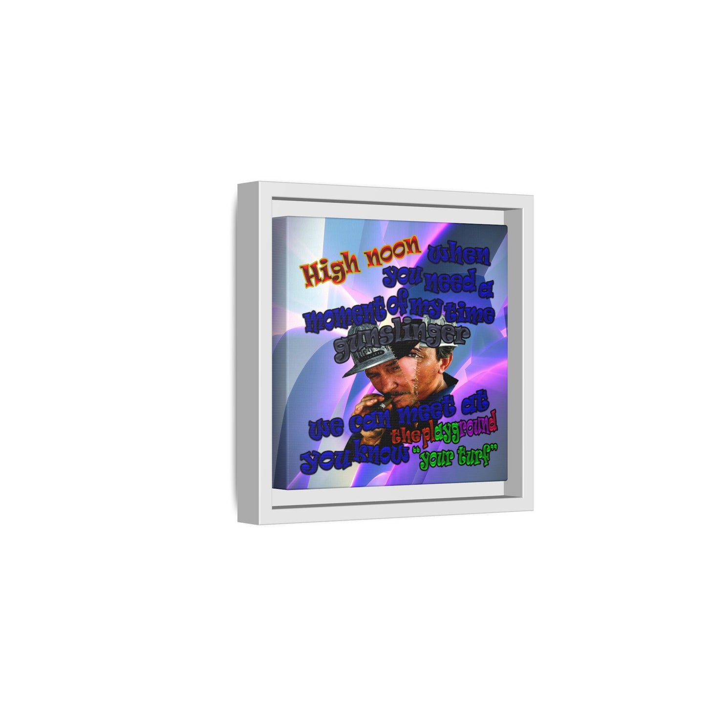 high noon - framed canvas art (grey-pink wave)