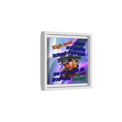 high noon - framed canvas art (grey-pink wave)