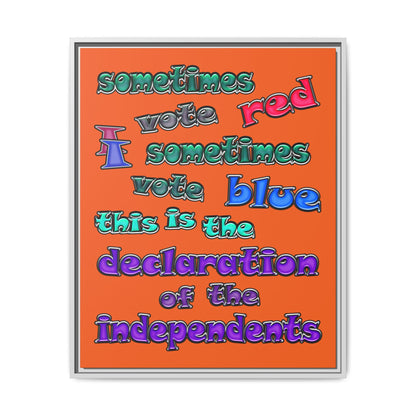 declaration of the independents - framed canvas art (orange)