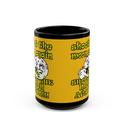 shoot the moon again - Black Mug (yellow)