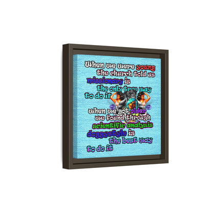 doggystyle - framed canvas art (faded blue)