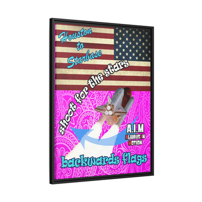 shoot for the stars - framed canvas art (pink swirl)