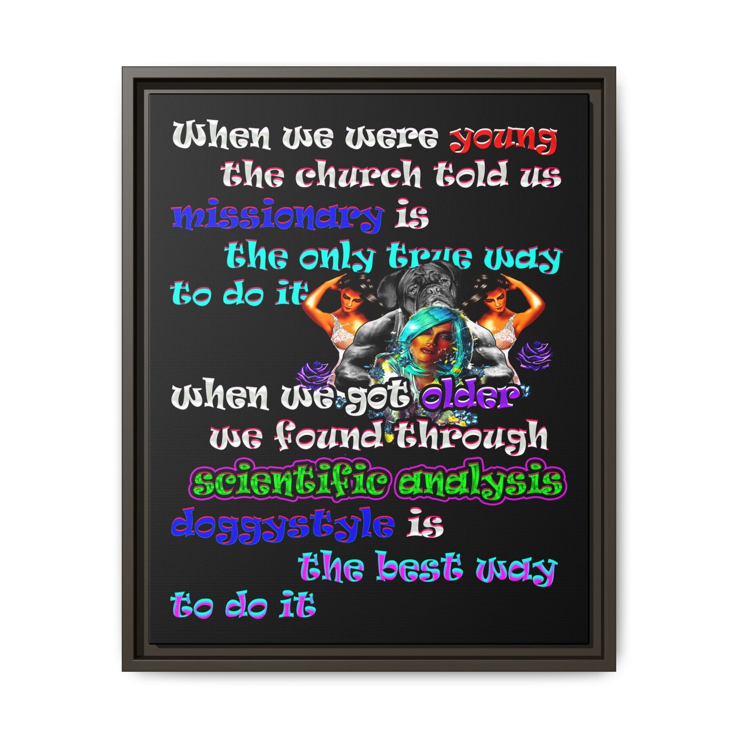 doggystyle - framed canvas art (black)