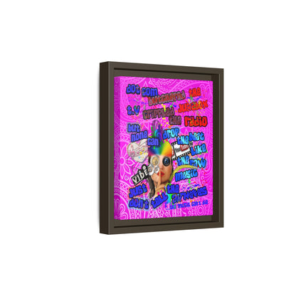 drop the beat - framed canvas art (pink swirl)
