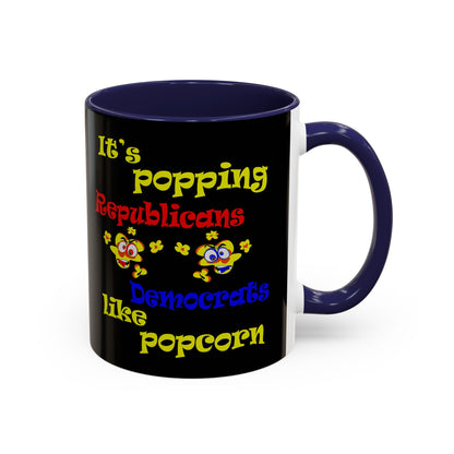 popping like popcorn - Accent Mug (black)
