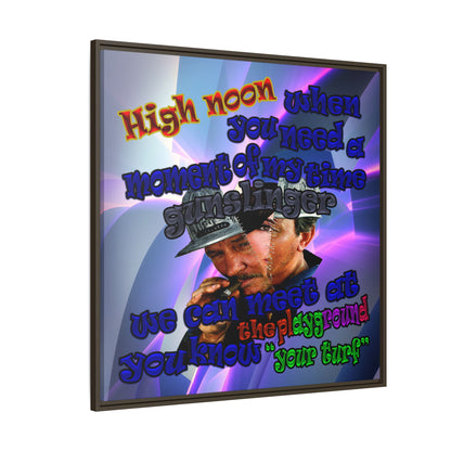 high noon - framed canvas art (grey-pink wave)