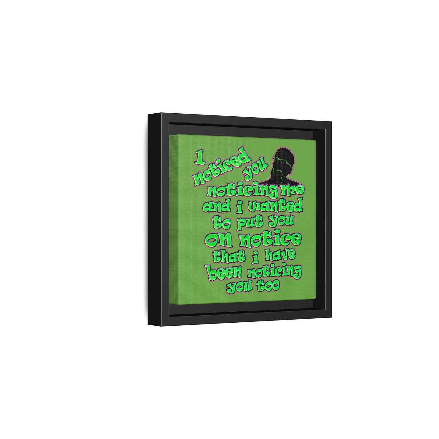 noticed you noticing - framed canvas art (green)