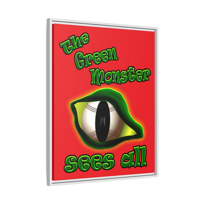 green monster - framed canvas art (red)