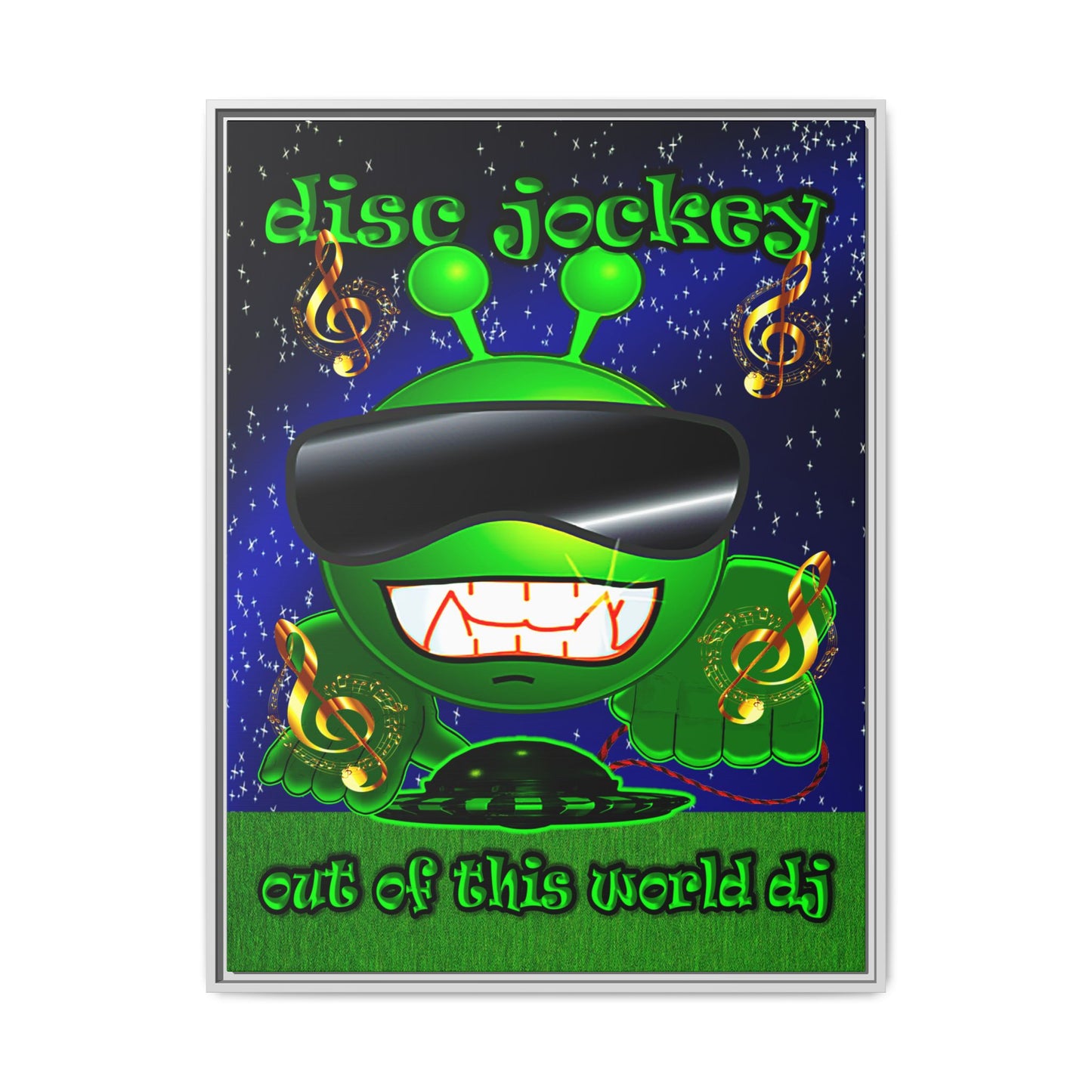 disc jockey - framed canvas art ('snoops' background)