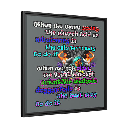 doggystyle - framed canvas art (dark grey)