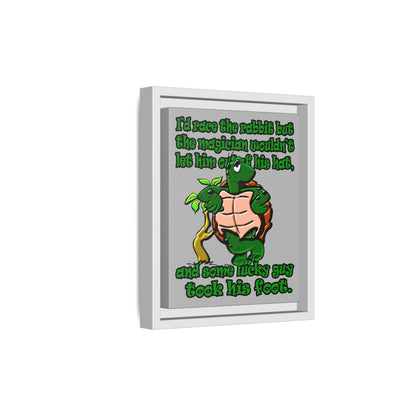 turtle race - framed canvas art (light grey)