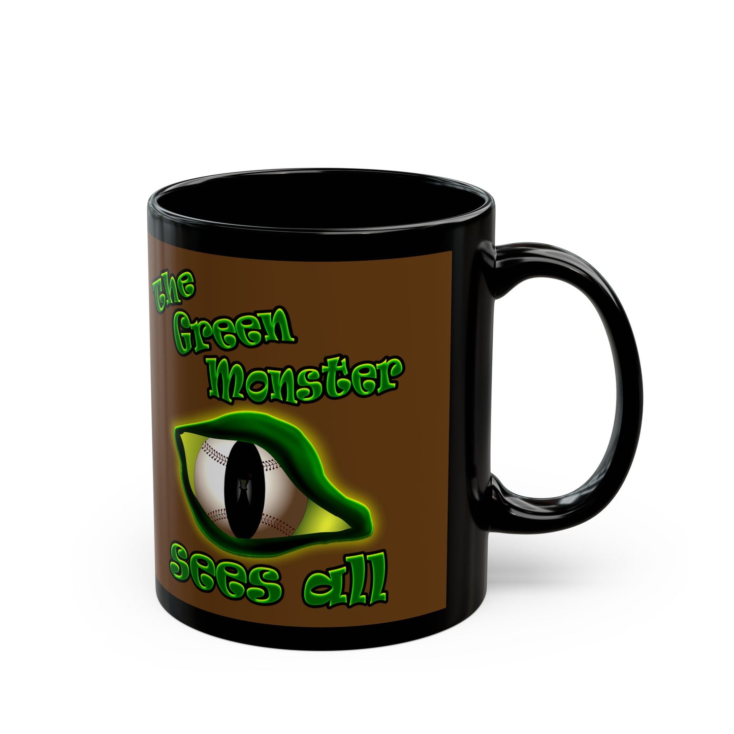 green monster - Black Mug (brown)