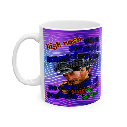 high noon - White Mug (purple wave)