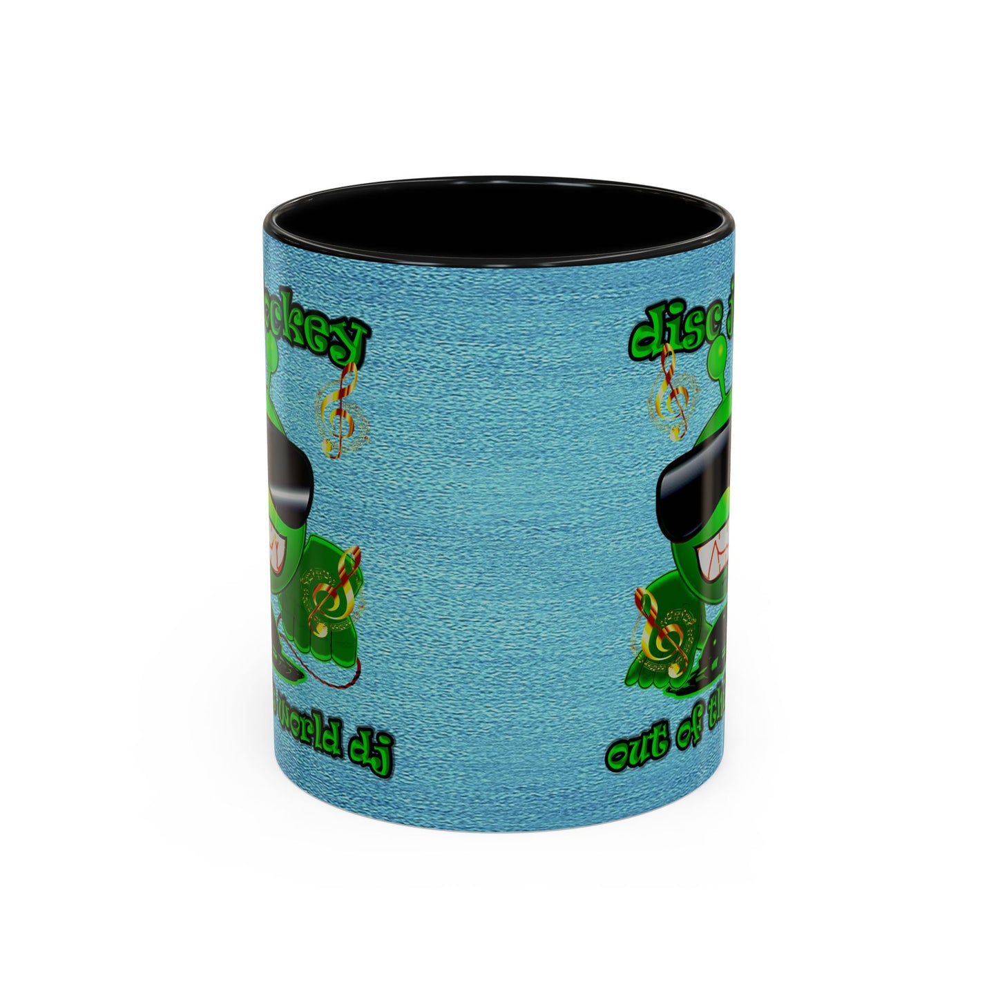 disc jockey - Accent Mug (faded dark blue)