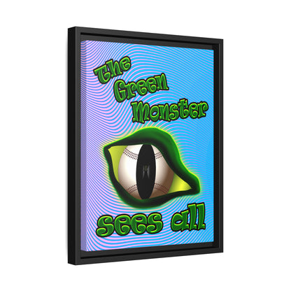 green monster - framed canvas art (light blue-purple wave)