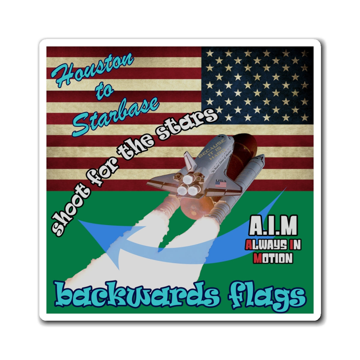 shoot for the stars - Magnets - (dark green)